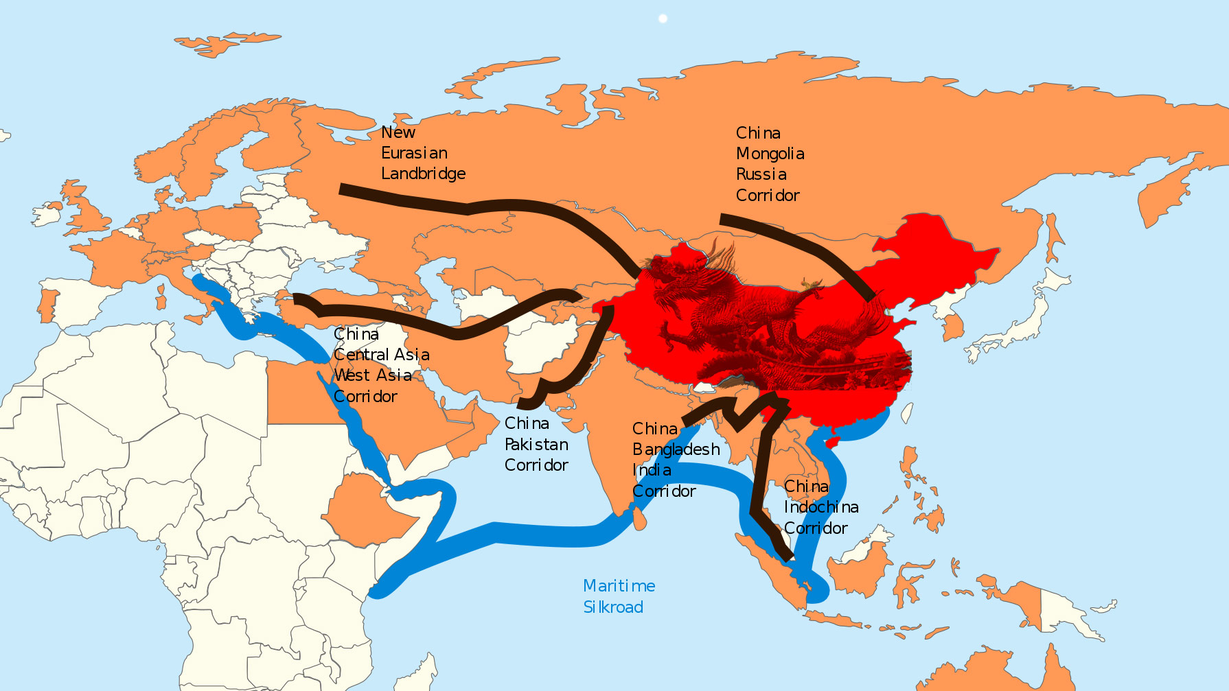 Chinese Belt And Road Map